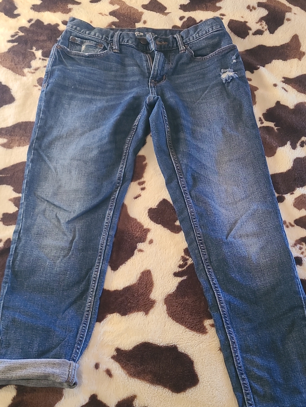 Old Navy Dark Blue Boyfriend Jeans with Light Distressing